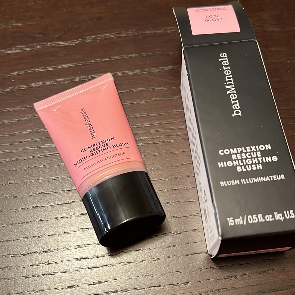 NEW in box! bareMinerals Complexion Rescue Liquid Highlighting Blush - Rose Glow